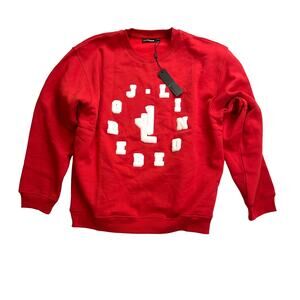 J. Lindeberg Kyzer Logo Crewneck, Barbados Cherry,‎ Sz Medium, 225$
